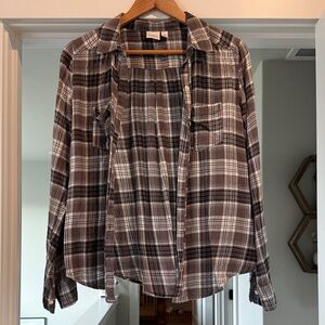 BP Gray and White Plaid Shirt